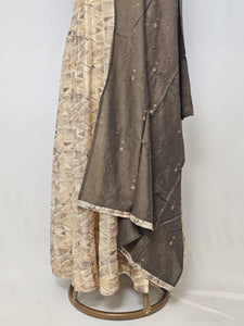 Indo Western Chanderi Digital Printed Anarkali Set with Pants & Dupatta