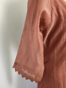 Mal Chanderi Anarkali Kurta Set with Resham & Mirror Embroidery