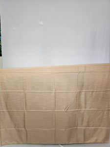 Block Printed Kalamkari Cotton Tussar Saree with Temple Jari Border