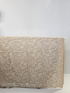 Pen Kalamkari Chiffon Saree with Deer & Lotus Motifs