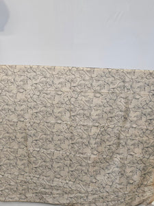 Pen Kalamkari Chiffon Saree with Deer & Lotus Motifs