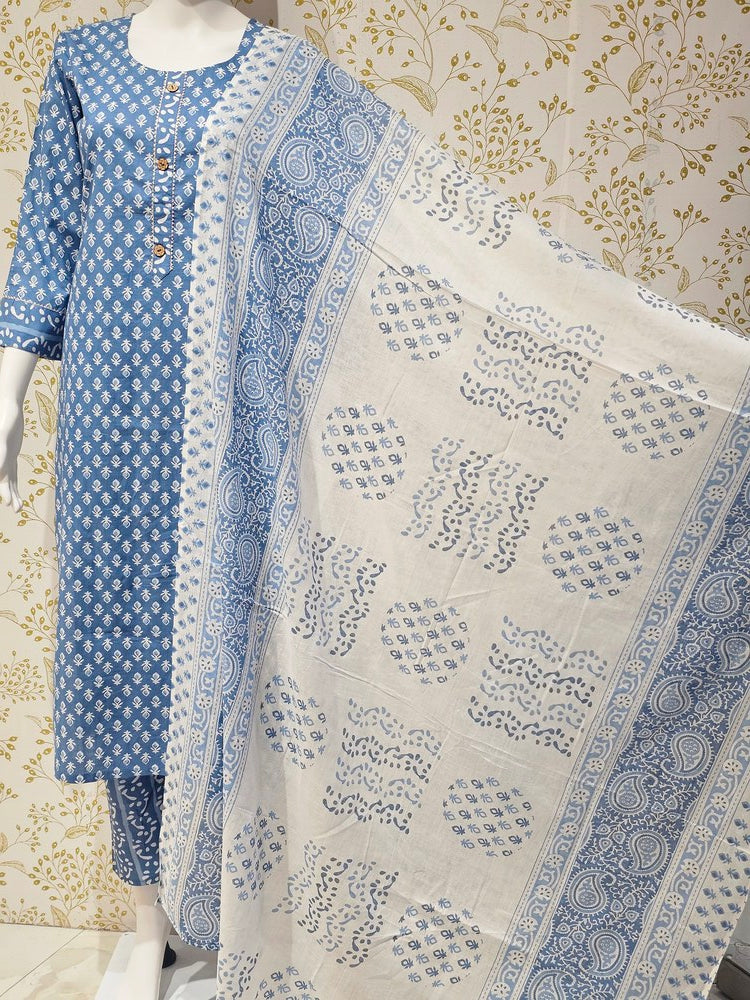 Elegant Rayon Kurta Set Digital Printed Kurta with Embroidered Details & Cotton Dupatta