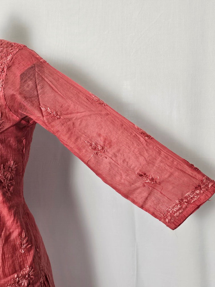 Cotton Chanderi Lakhnavi Kurta Palazzo Dupatta Set