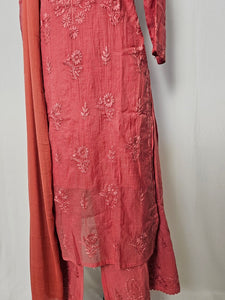 Cotton Chanderi Lakhnavi Kurta Palazzo Dupatta Set