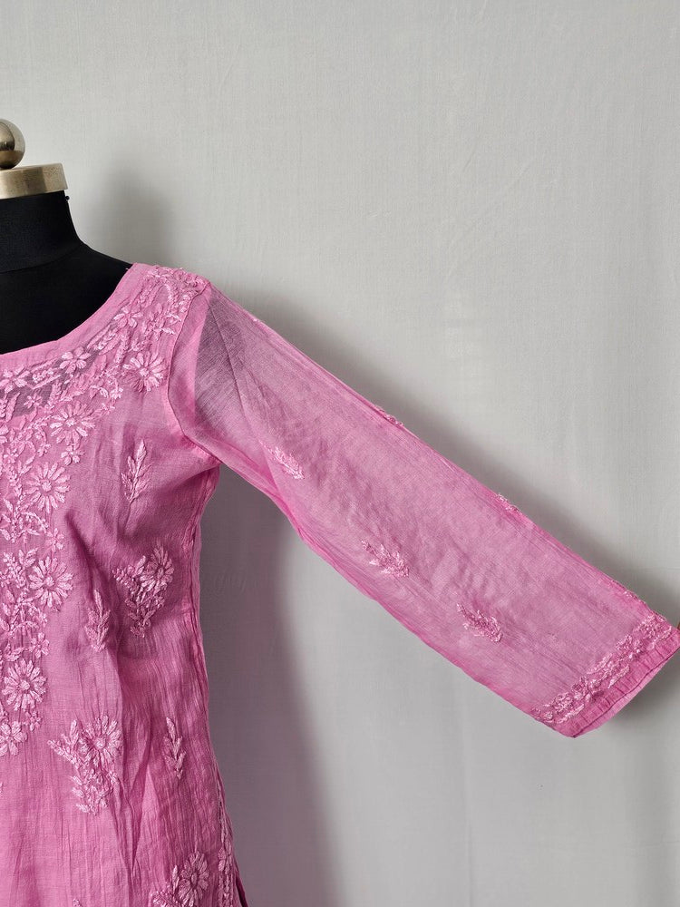 Cotton Chanderi Lakhnavi Kurta Palazzo Dupatta Set