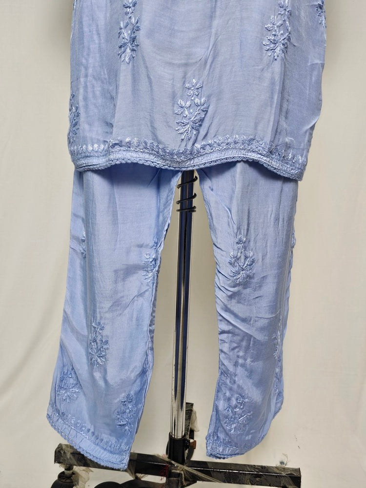 Cotton Lakhnavi Work Kurta Palazzo Co-ord Set