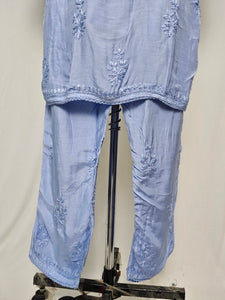 Cotton Lakhnavi Work Kurta Palazzo Co-ord Set