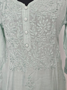 Cotton Lakhnavi Work Kurta Palazzo Co-ord Set