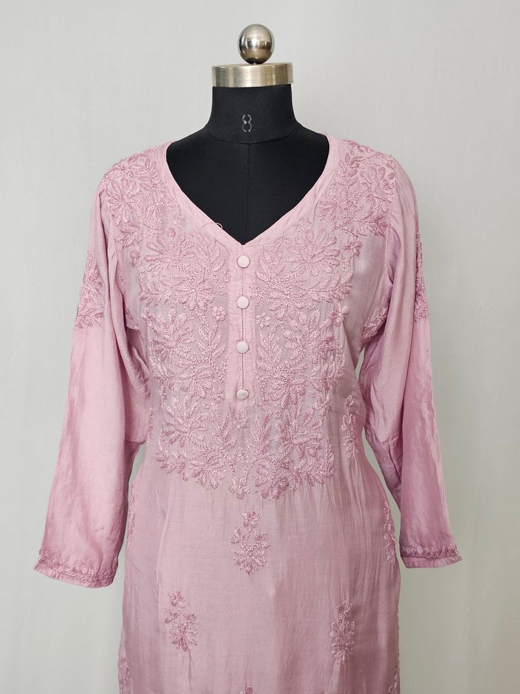 Cotton Lakhnavi Work Kurta Palazzo Co-ord Set