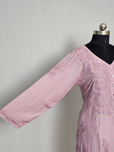 Cotton Lakhnavi Work Kurta Palazzo Co-ord Set