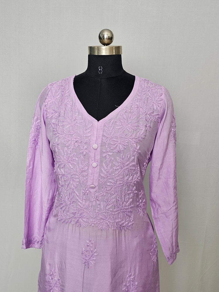 Cotton Lakhnavi Work Kurta Palazzo Co-ord Set