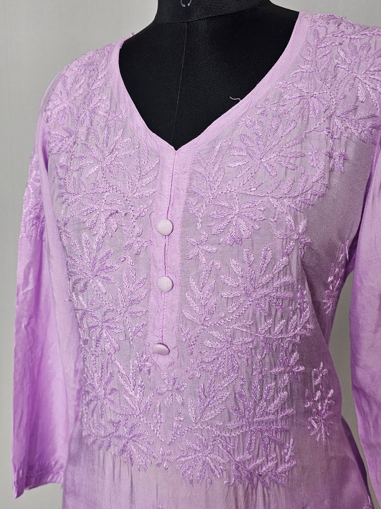Cotton Lakhnavi Work Kurta Palazzo Co-ord Set
