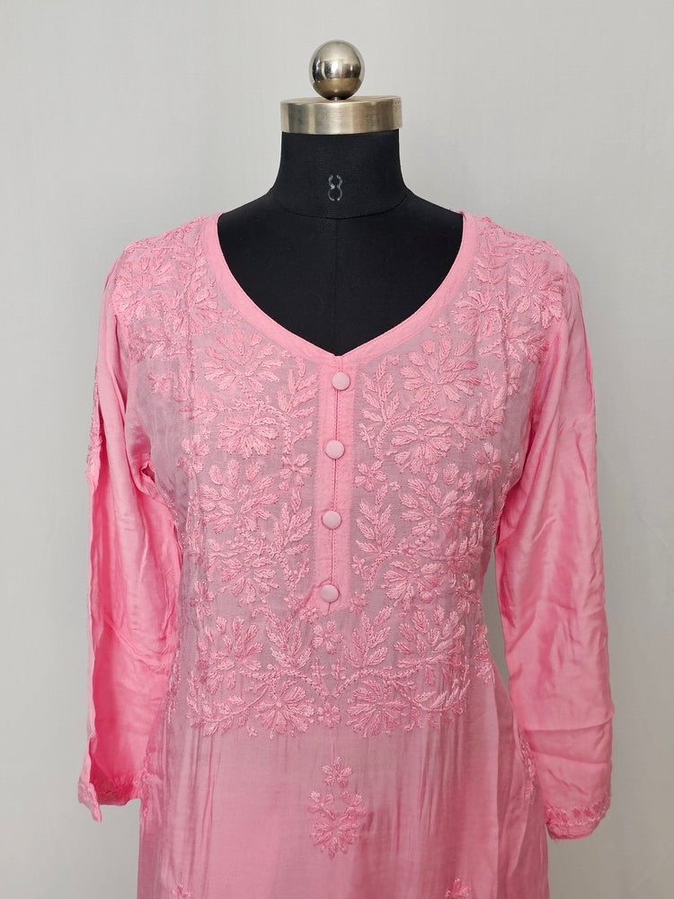 Cotton Lakhnavi Work Kurta Palazzo Co-ord Set