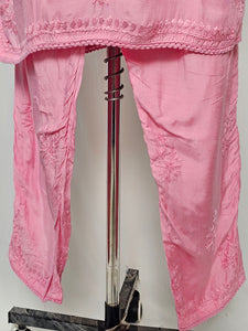 Cotton Lakhnavi Work Kurta Palazzo Co-ord Set