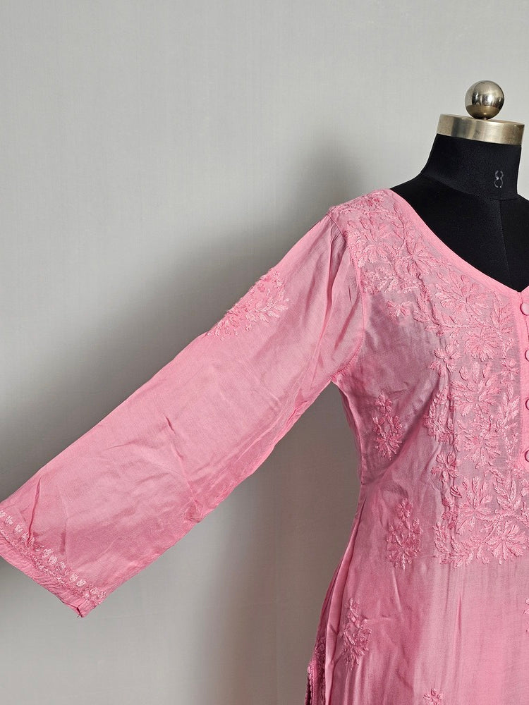 Cotton Lakhnavi Work Kurta Palazzo Co-ord Set