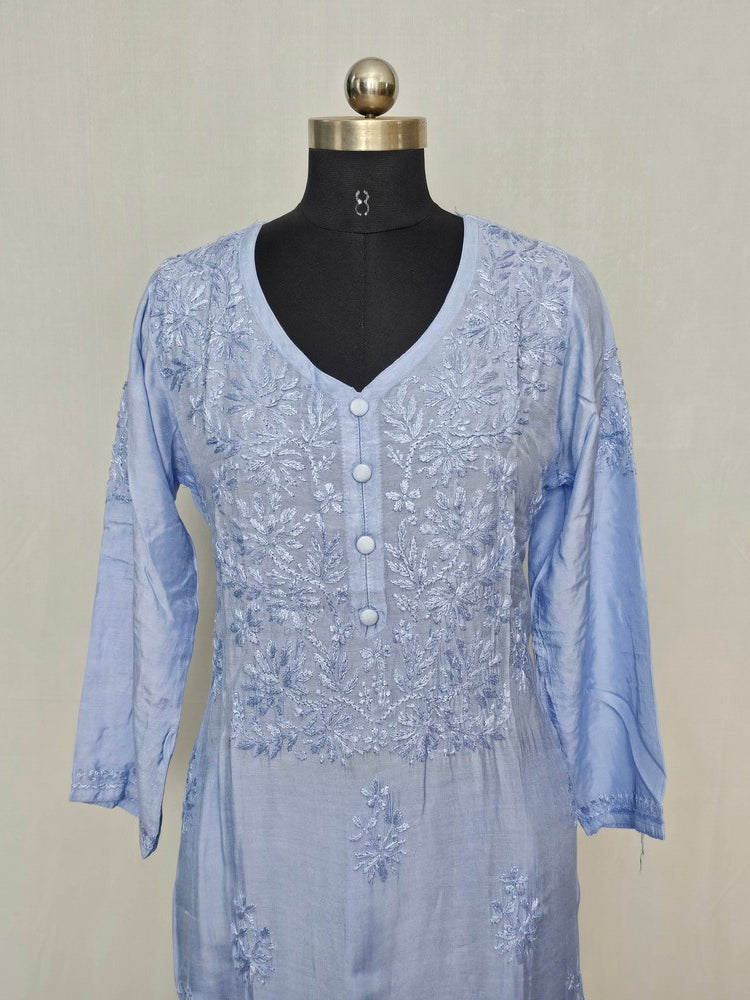 Cotton Lakhnavi Work Kurta Palazzo Co-ord Set