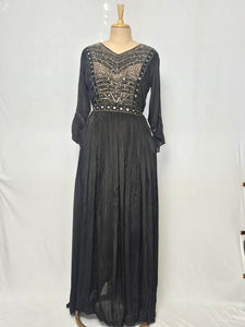 Chiffon Cutdana Mirror Work Indo-Western Gown | Nityaqalá