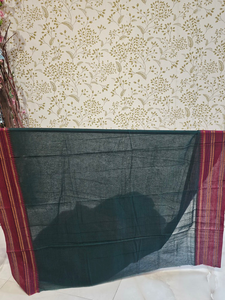 Narayanpeth Cotton Saree  Traditional Border & Lining Pallu