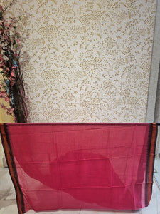 Cotton Gadwal Saree  Traditional Small Border & Lining Pallu