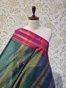Narayanpeth Cotton Saree  Traditional Border & Lining Pallu