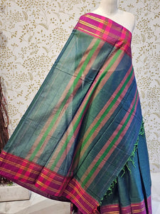 Narayanpeth Cotton Saree  Traditional Border & Lining Pallu