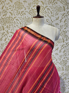 Cotton Gadwal Saree  Traditional Small Border & Lining Pallu