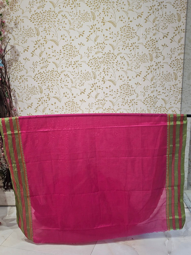Narayanpeth Cotton Saree  Traditional Border & Lining Pallu