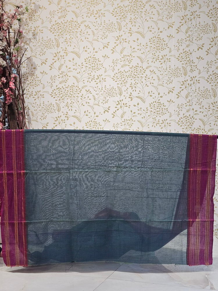 Narayanpeth Cotton Saree  Traditional Border & Lining Pallu