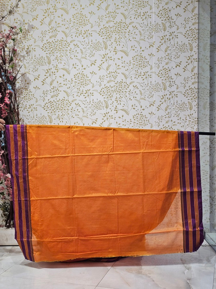 Narayanpeth Cotton Saree  Traditional Border & Lining Pallu