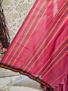 Cotton Gadwal Saree  Traditional Small Border & Lining Pallu