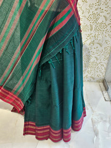 Narayanpeth Cotton Saree  Traditional Border & Lining Pallu