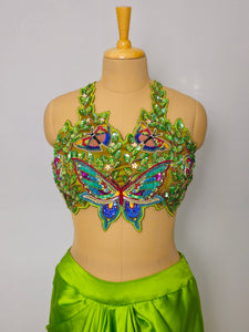Drape Skirt with 3D Embroidered Top & Organza Jacket | Indo-Western Set