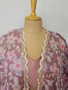 Floral Jacket Drape Skirt with Tube Top | Indo-Western Set
