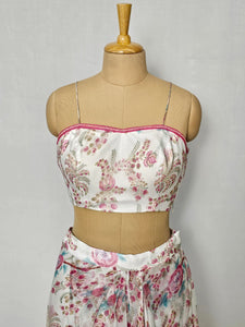 Chiffon Drape Skirt Top with Cape Jacket | Indo-Western Set