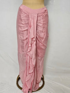 Leather Pearl Embroidered Drape Skirt with Cape Jacket & Tube Top | Indo-Western Set