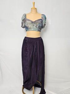Floral Sequin Drape Skirt & Tube Top | Indo-Western Set