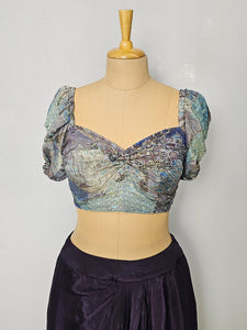 Floral Sequin Drape Skirt & Tube Top | Indo-Western Set