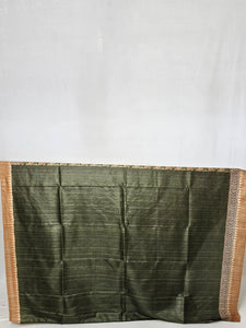 Floral Kalamkari Printed Satin Saree with Leheriya Border