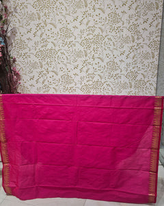 Kanjivaram Silk Saree Light Gold Jari Butti with Temple Small Border & Brocade Pallu