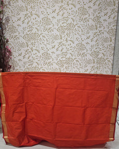 Kanjivaram Silk Saree  Light Gold Jari Butti with Small Border & Brocade Pallu