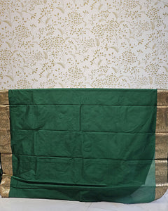 Kanjivaram Silk Saree  Light Gold Jari Butta Butti with 4-Inch Border & Brocade Pallu