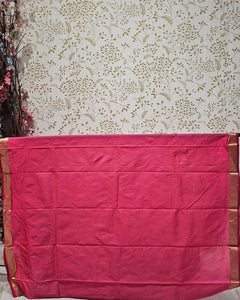 Kanjivaram Silk Saree  Light Gold Jari Butti with Small Border & Brocade Pallu