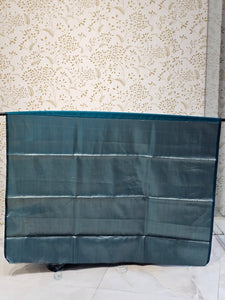 Banarasi Soft Silk Saree  Silver Floral Border & Designer Pallu
