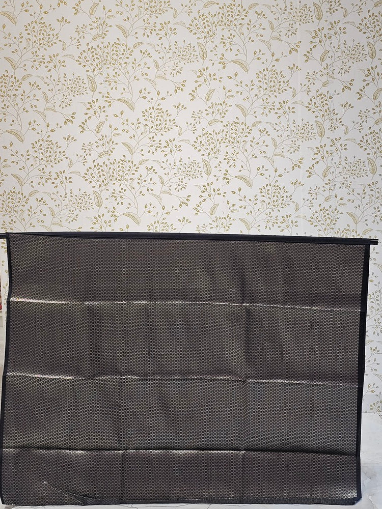 Banarasi Soft Silk Saree  Silver Floral Border & Designer Pallu