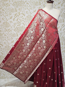 Banarasi Soft Silk Saree  Silver Floral Border & Designer Pallu