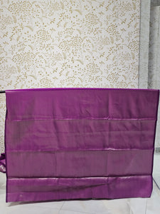 Banarasi Soft Silk Saree  Silver Floral Border & Designer Pallu