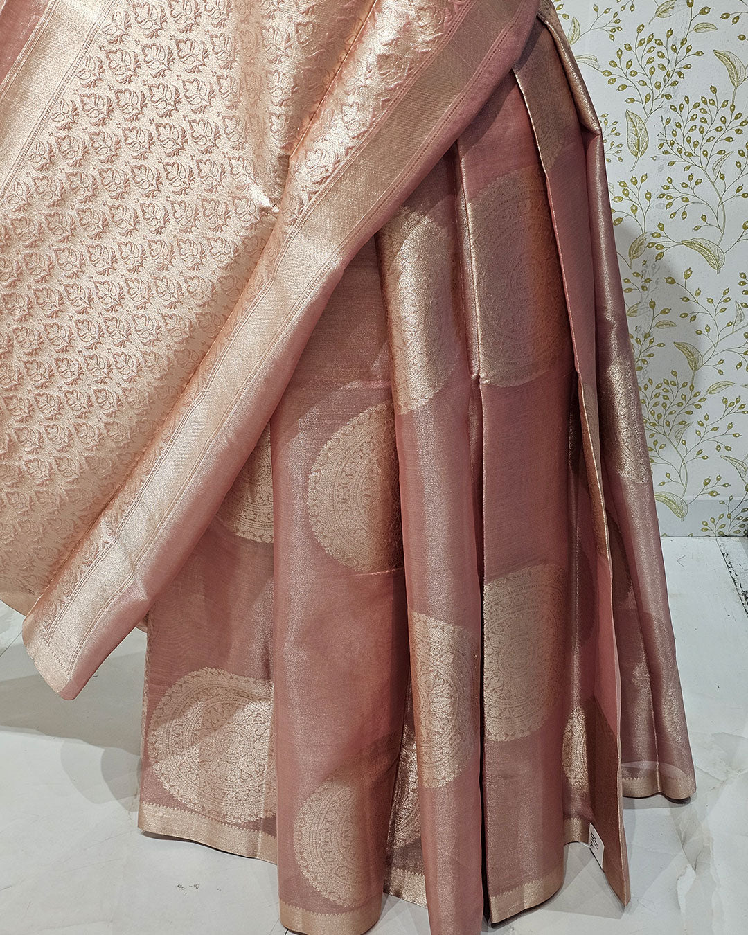 Tissue Kanjivaram Saree  Mandala Butti Design with Brocade Pallu