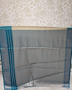 Tissue Kanjivaram Saree  Lotus Jaal with Checked Skirt Border & Brocade Pallu