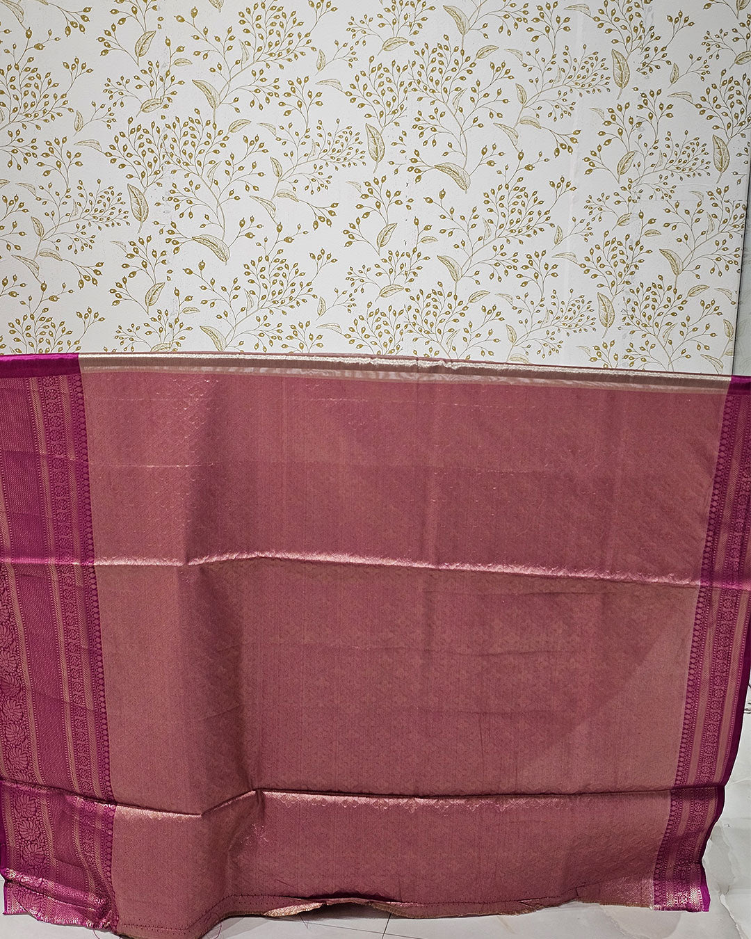 Tissue Kanjivaram Saree Meenakari Butti with Rudraksh Border & Brocade Pallu