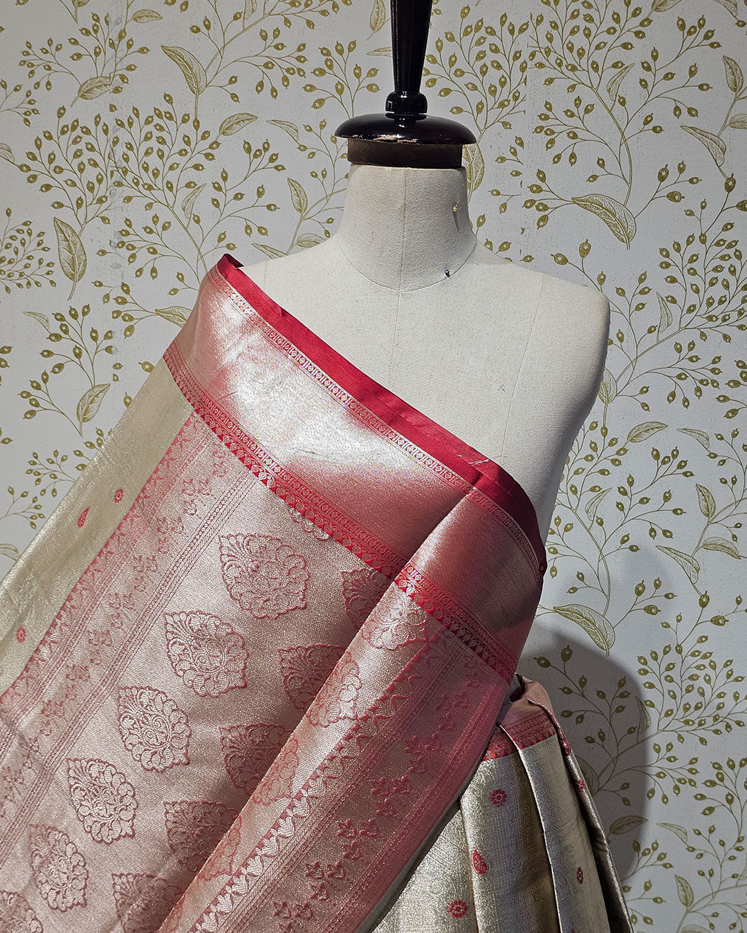 Tissue Kanjivaram Saree All Over Brocade with Designer Border & Zari Pallu